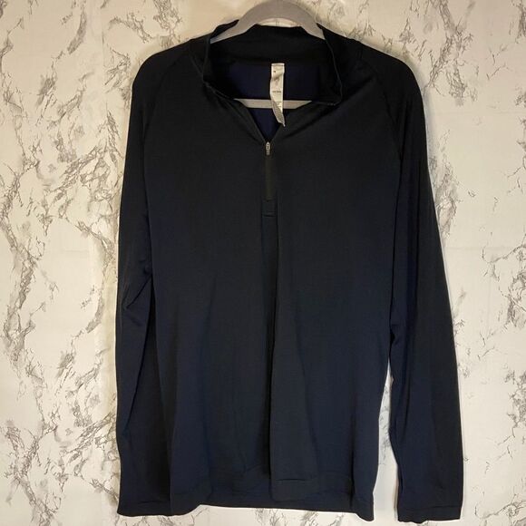 HPE Cross X seamless 1/4 zip in navy - Picture 3 of 7